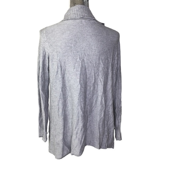 Soft Surroundings Miranda Wool Blend Wrap Cardigan Sweater Grey 2AU10 Small - Picture 4 of 9